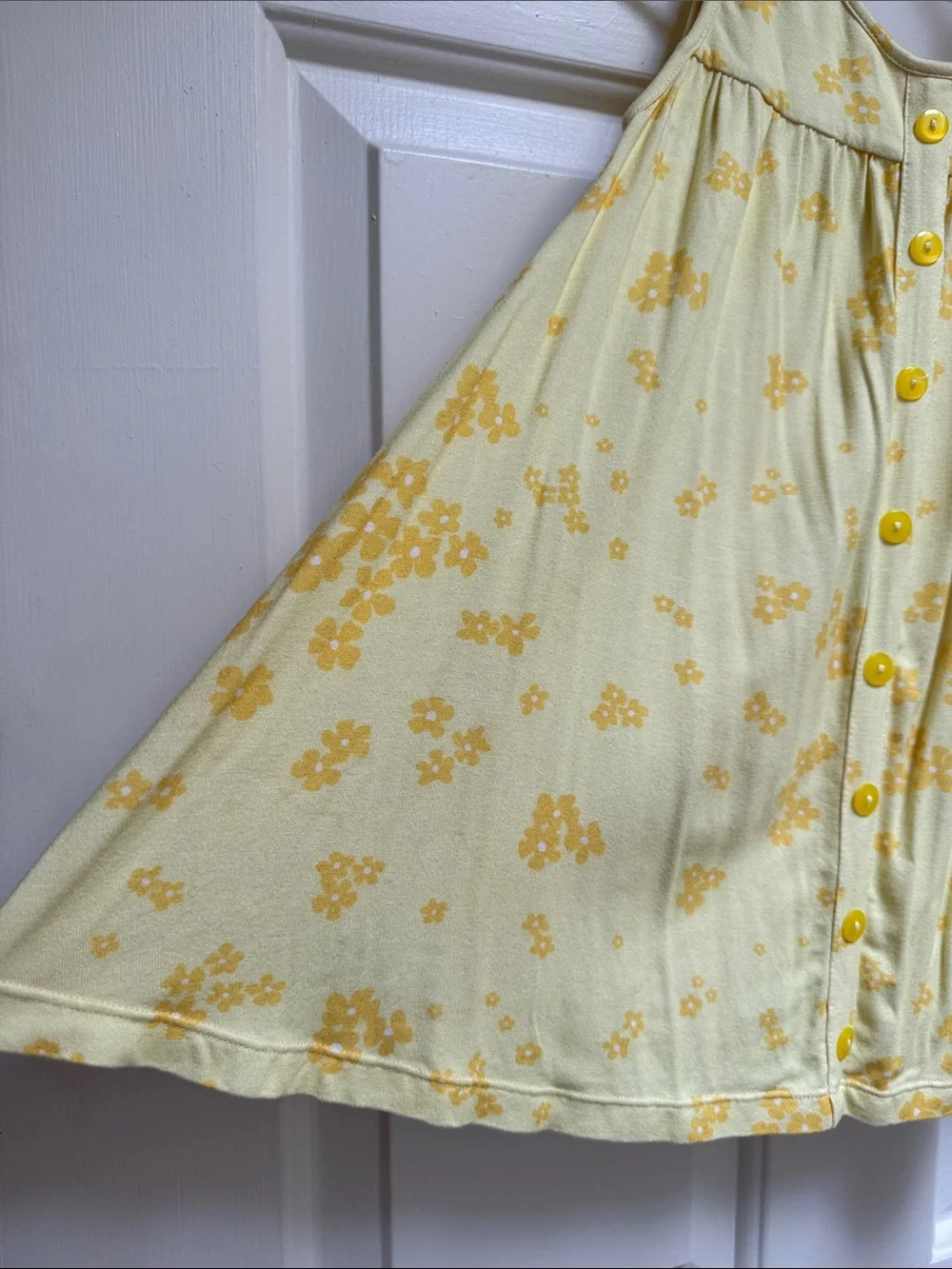 OMI JO 4T Pockets Yellow Floral Faux Button Detail A Line Tank Dress Girls WDW